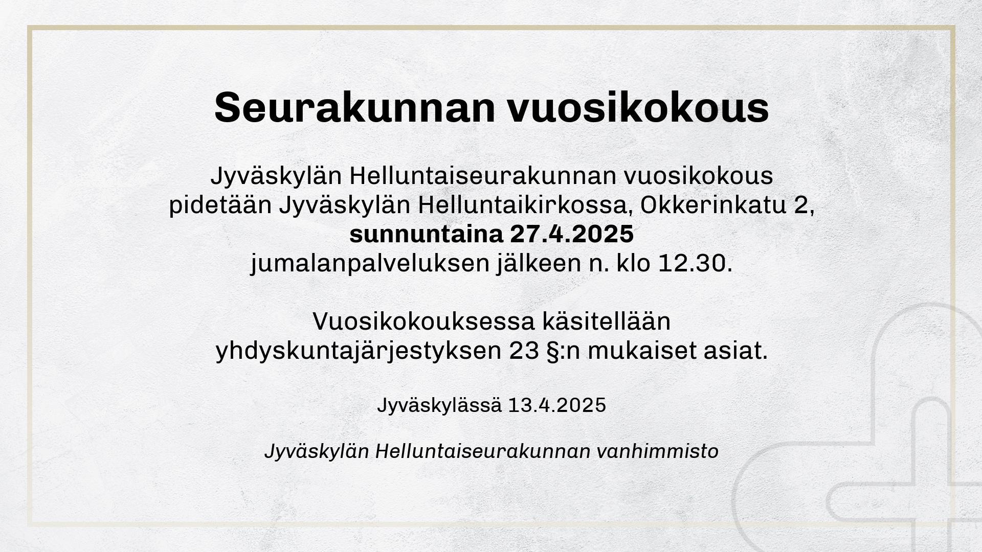 Seurakunnan vuosikokous
